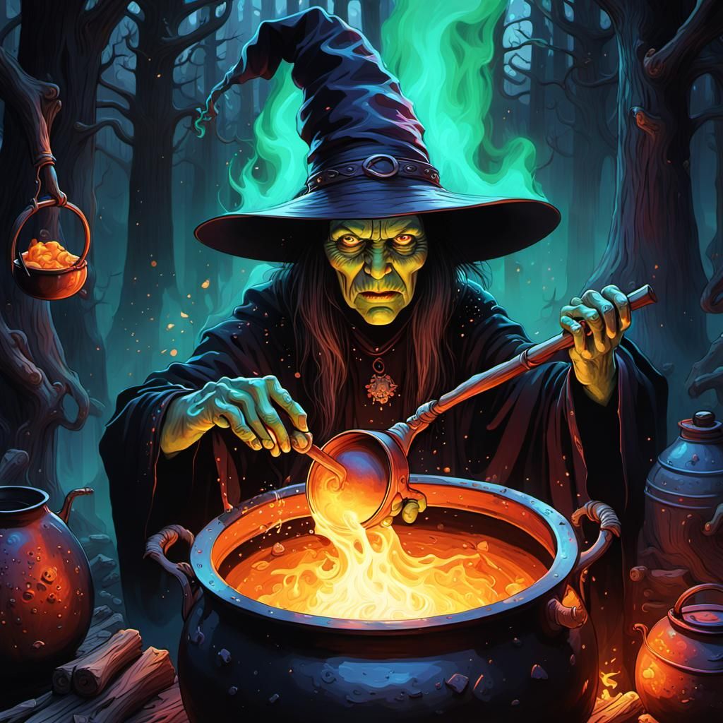 Wicked Witch Brews a Terrifying Potion