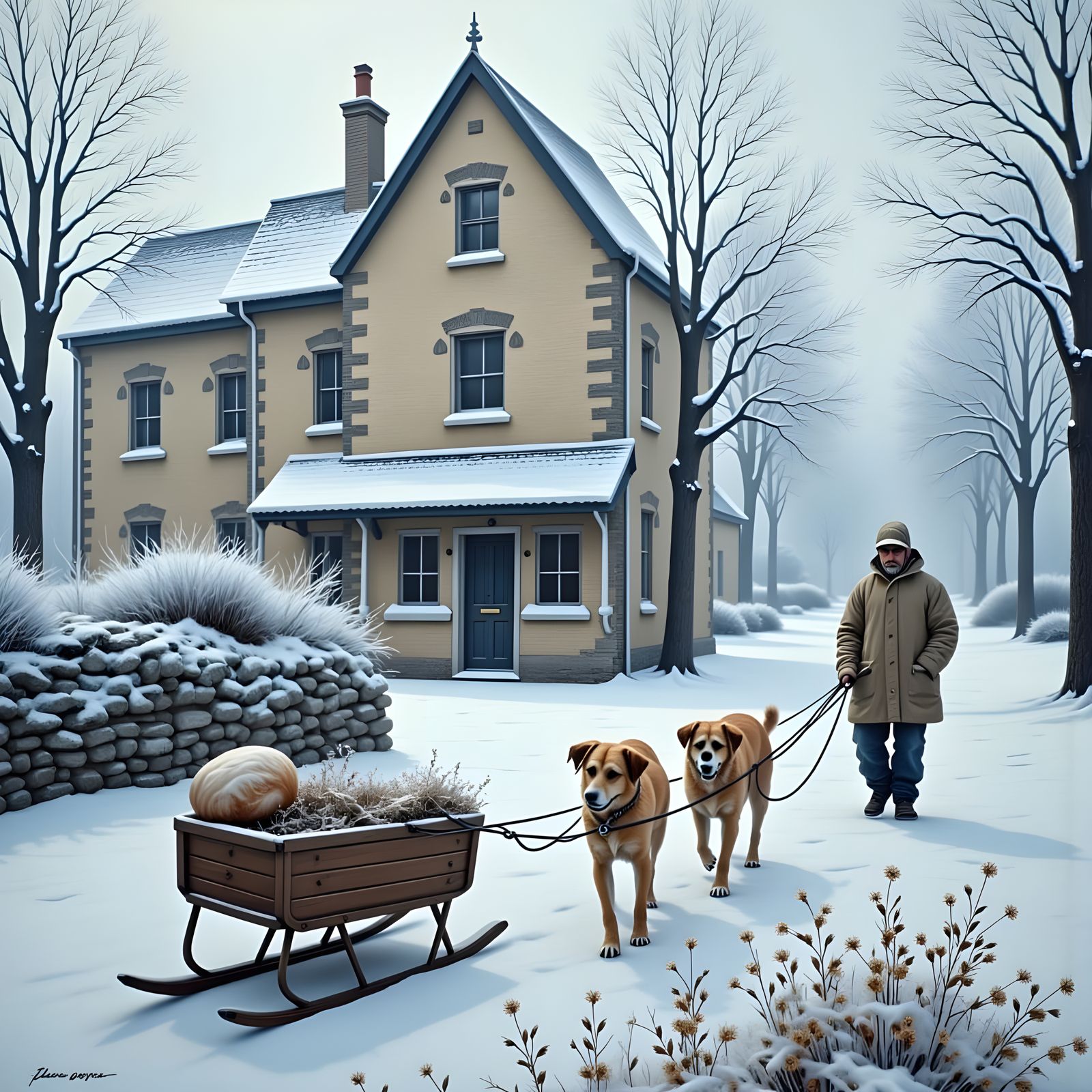 Winter Wonderland in Neo-Expressionist Style