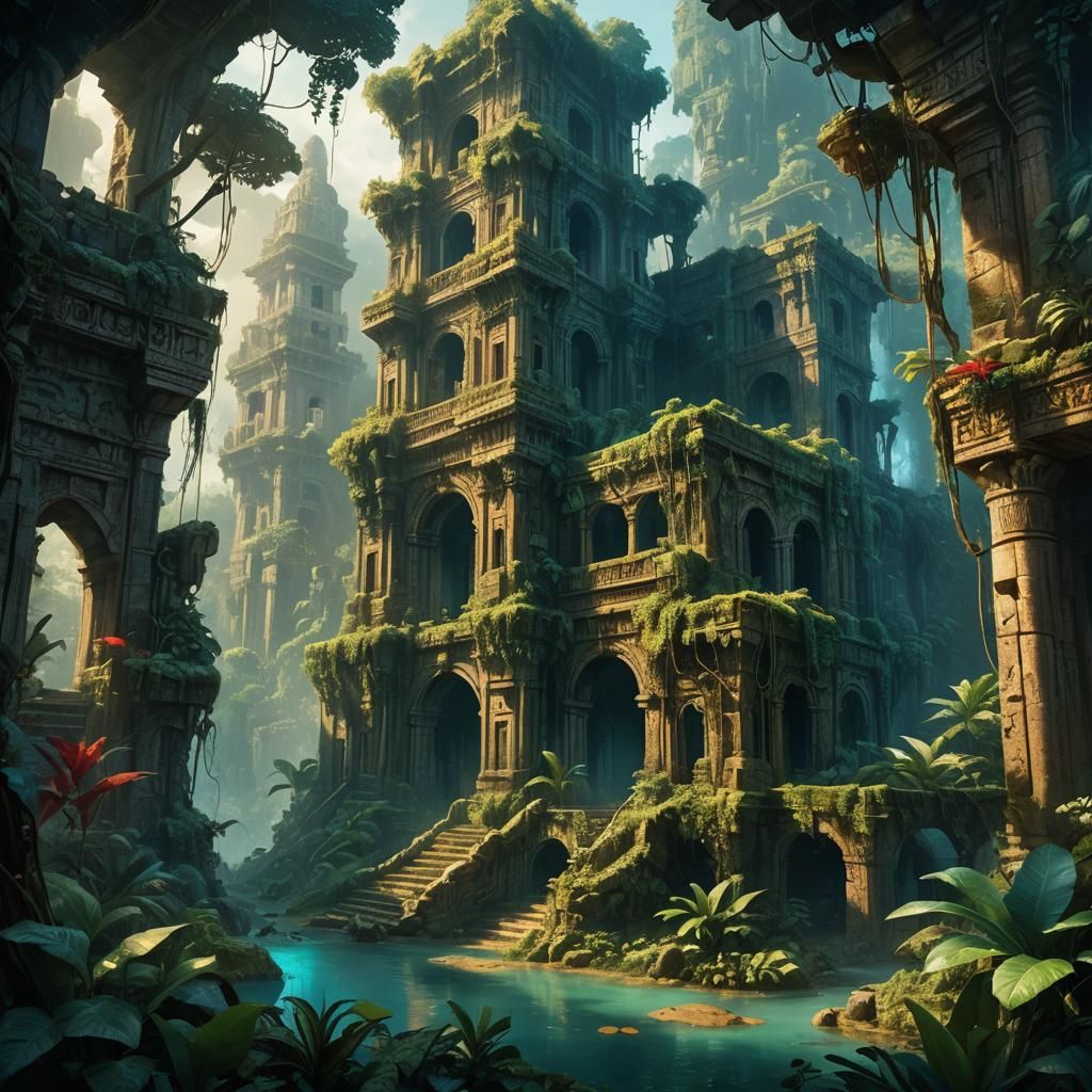 Lost City of Eram: Jungle Ruins Concept Art