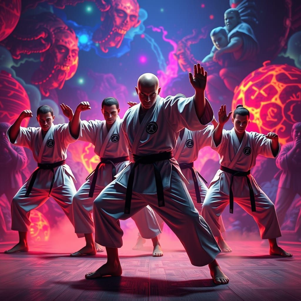 Dynamic Kyokushin Karate Fighters in a Fantasy World