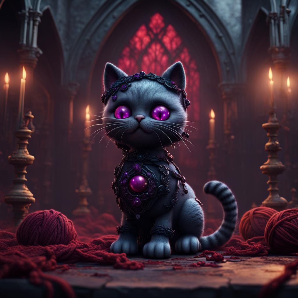 gothic emo kitty knitted