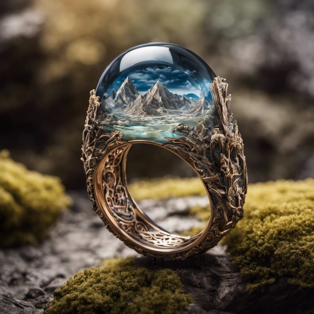 Resin Mountainscape Ring Macro Shot by Hasselblad X2D