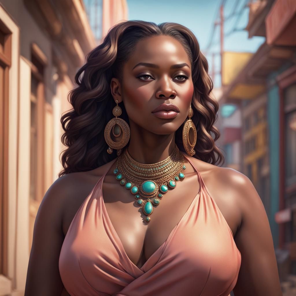 Beautiful Plus Size African American Woman Portrait