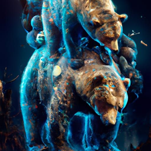 Bears Stacked in Fantastical Matte Painting