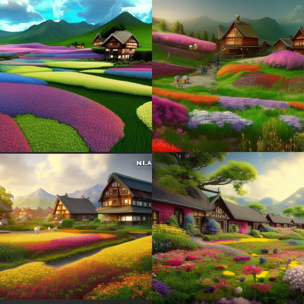 Nagano flower fields and cottages