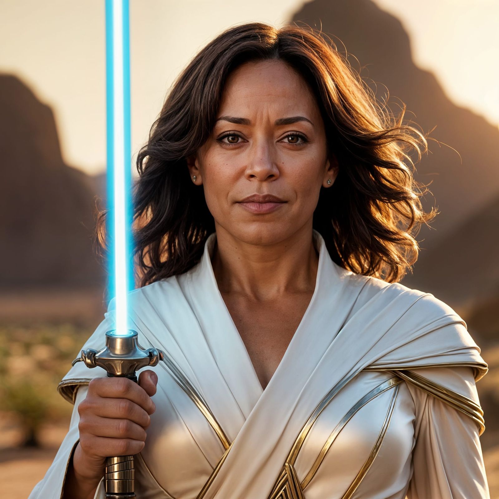 Vibrant Sci-Fi Portrait of a Powerful Female Jedi