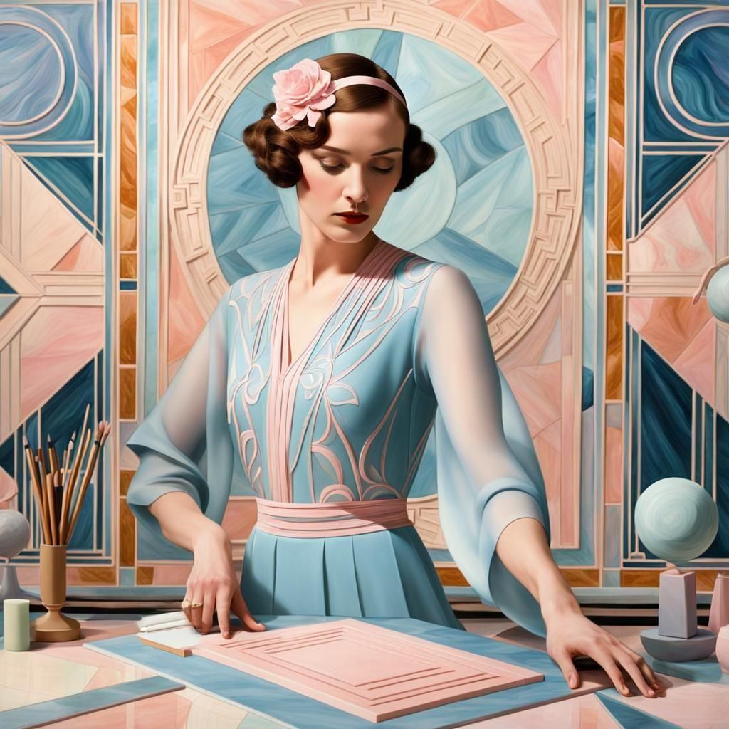 Classic Art Deco Design in Pastel Colors