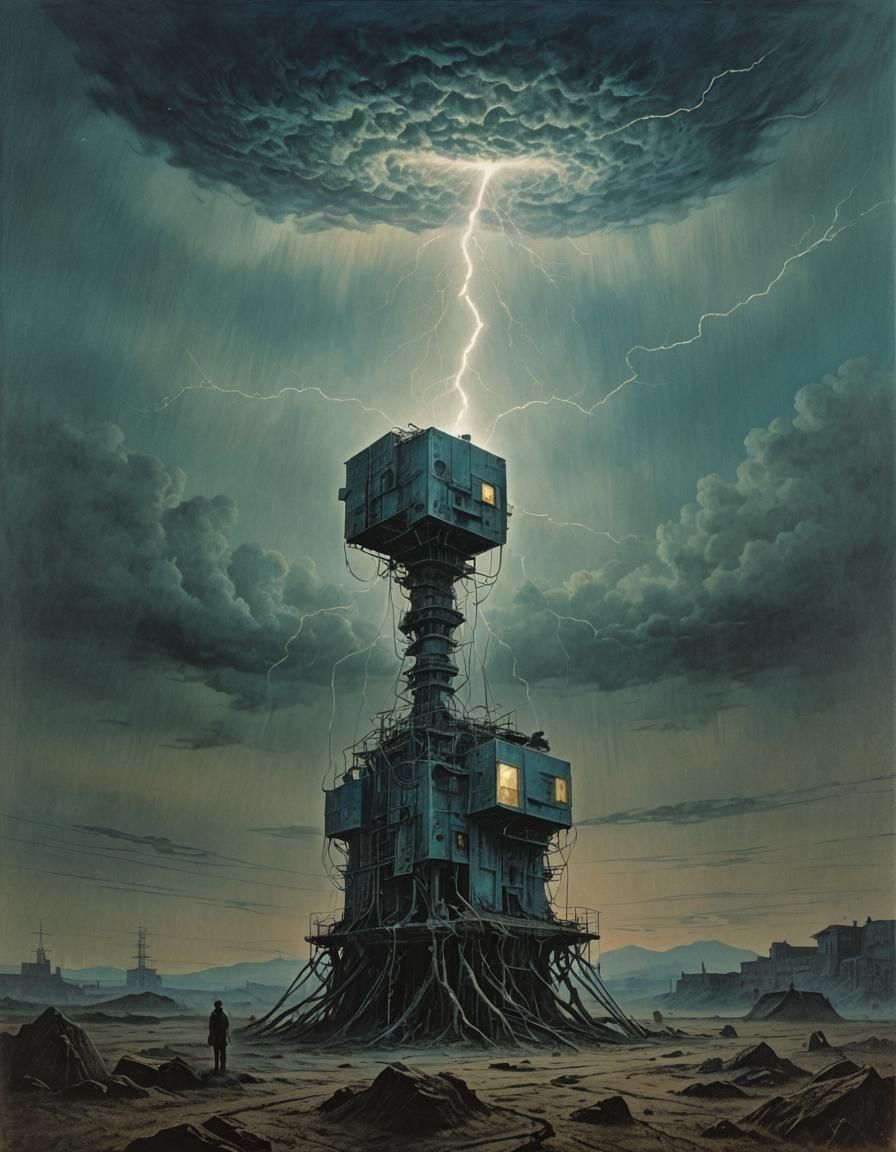 Surreal Astroprojecting Device in Hyperrealistic Style