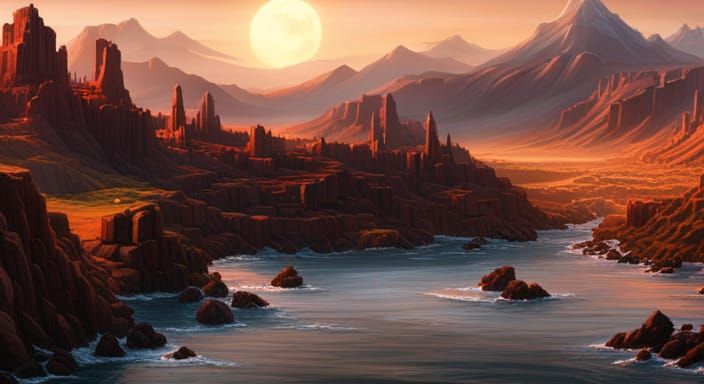 Epic Cinematic Sunset: Digital Matte Painting