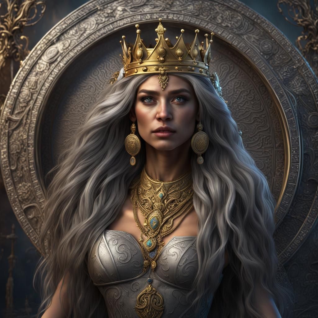 Queen's Face on Ancient Silver Coin