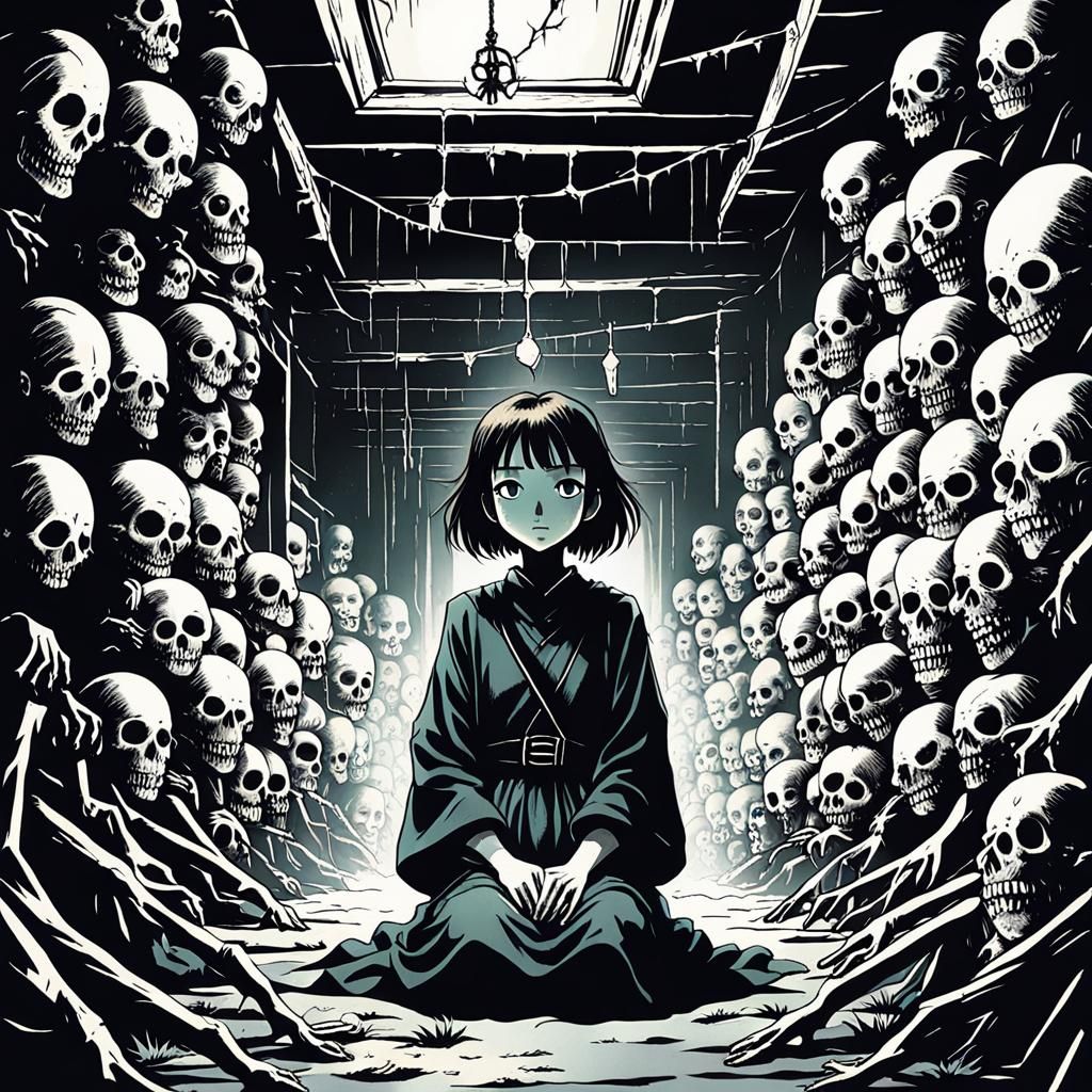 Eerie Japanese Horror Manga Scene