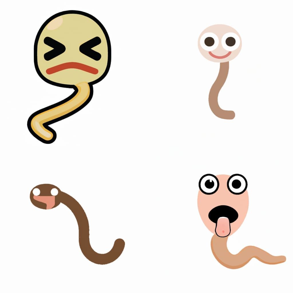 Nematode Emoji Digital Rendering