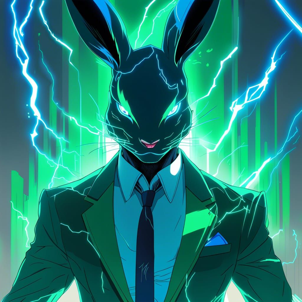 Ferocious Rabbit in Death Metal Suit