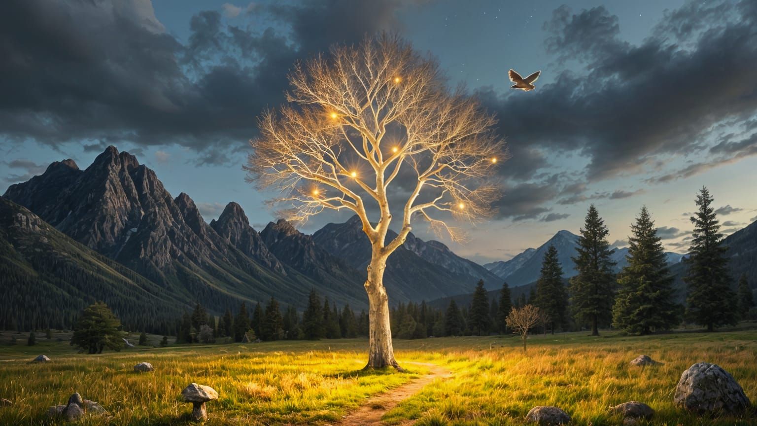 Ultra Realistic Light Beams Through Trees