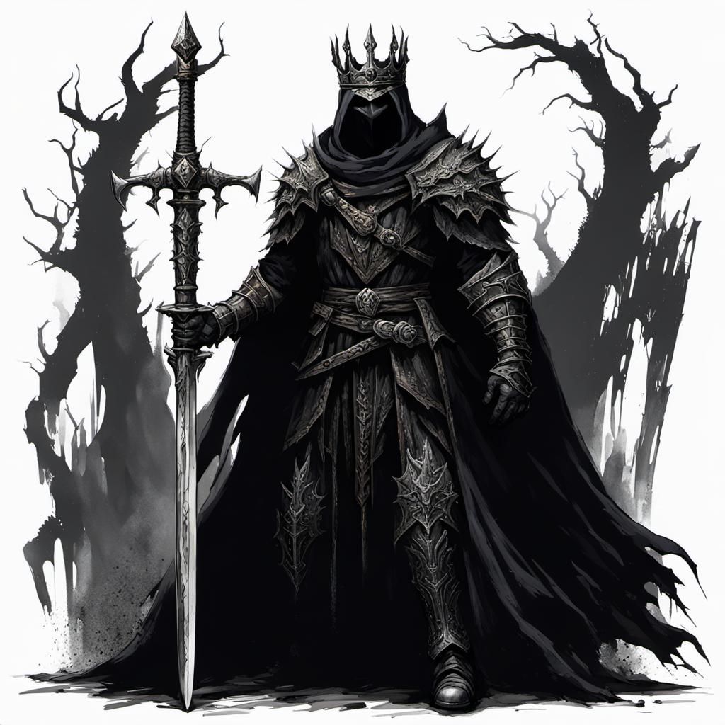 Grimdark Knight in Dark Fantasy Forest