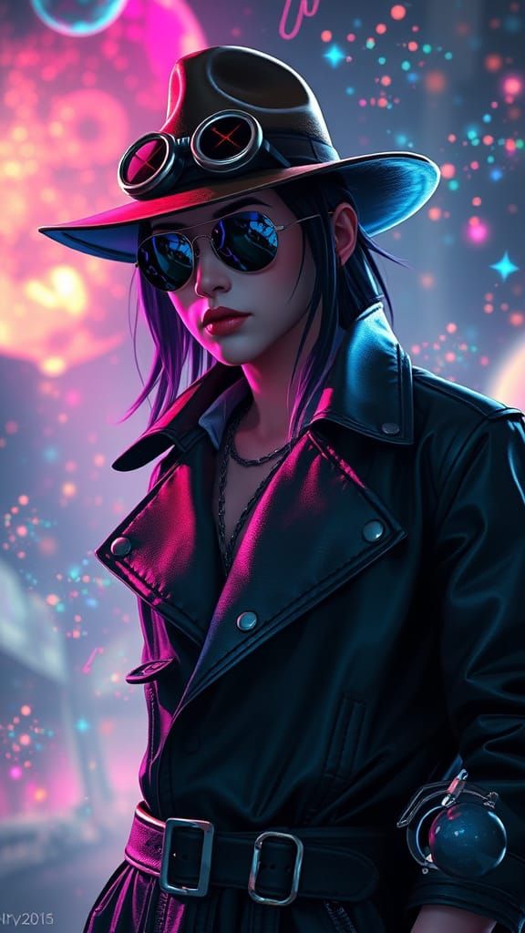 Cyberpunk Indiana Jones Explores a Neon Galaxy