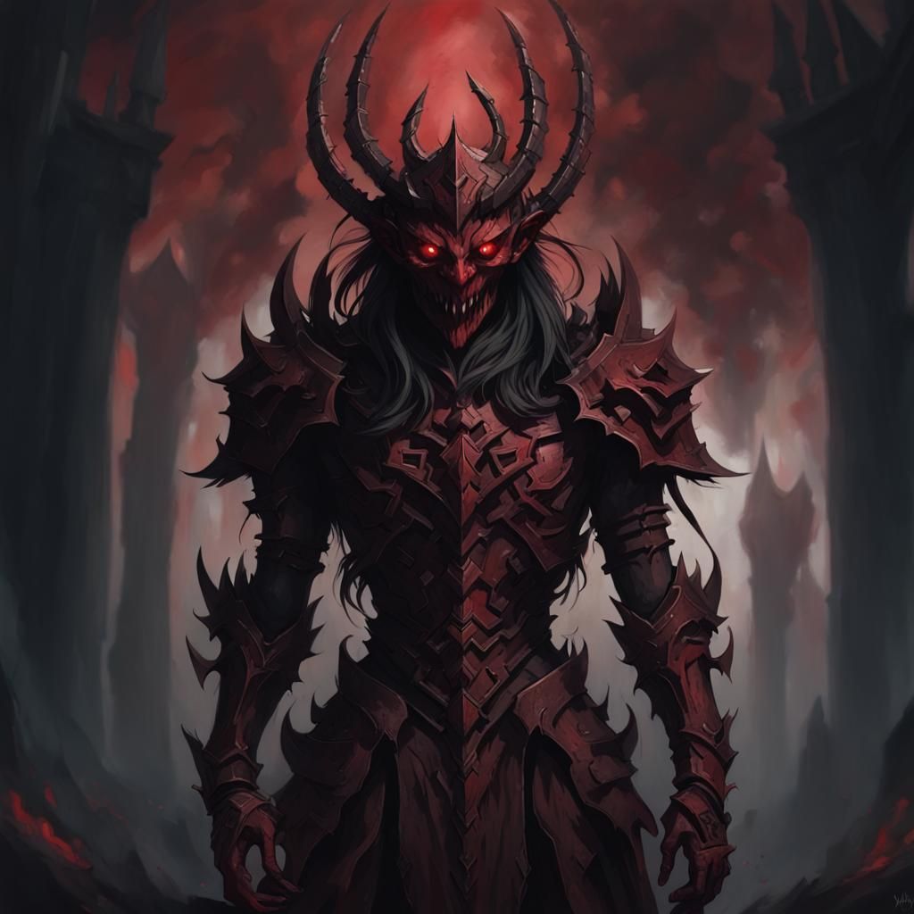 Demonic Red Figure of Chaos and Evil