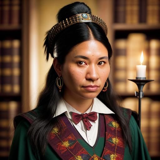 Indigenous Wizard at Hogwarts: Professional Portrait