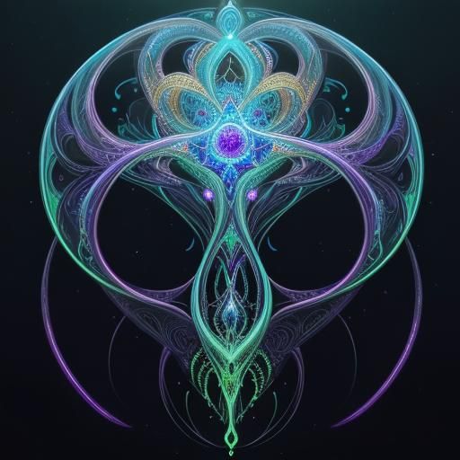 Bioluminescent Machine Elves in Psychedelic Surrealism