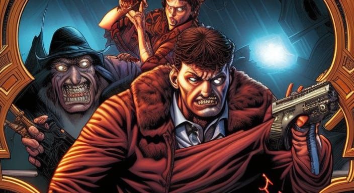 Noir Gangster Masterpiece in Comic Book Style