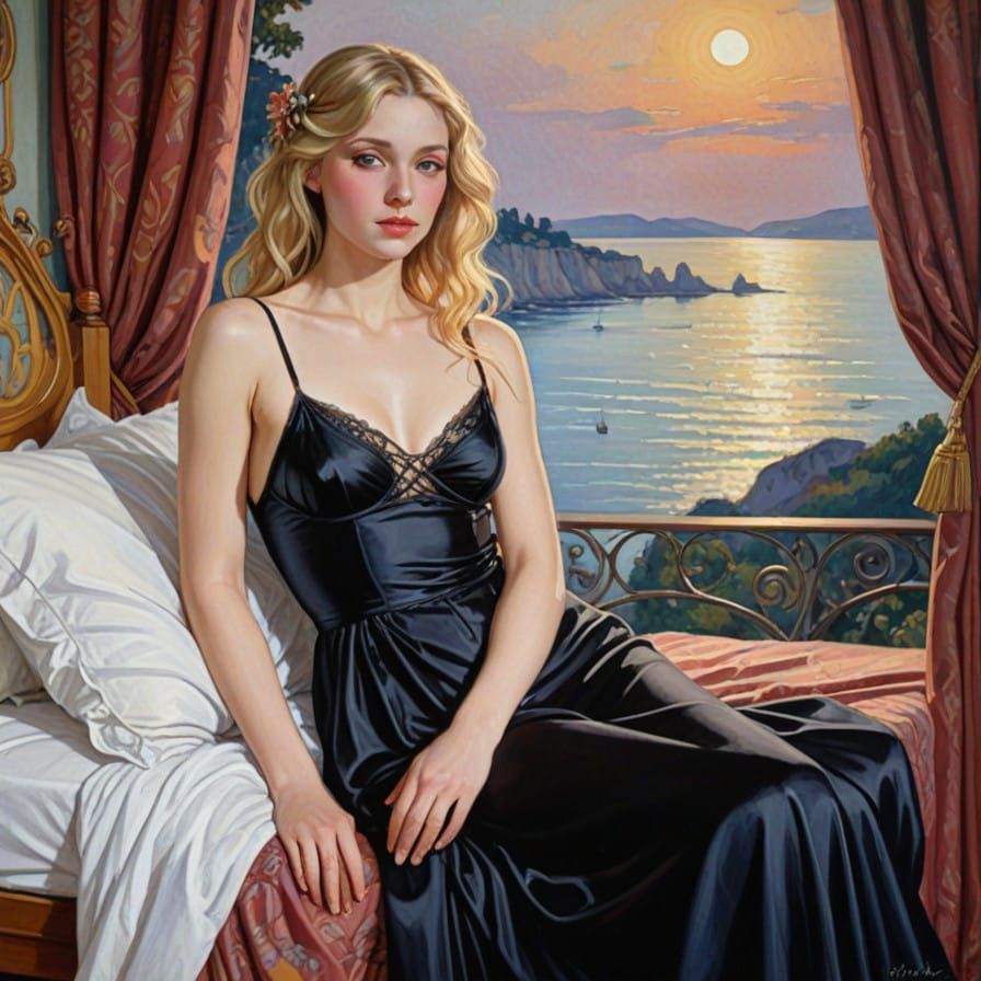 Ethereal Beauty in Art Nouveau Nightdress