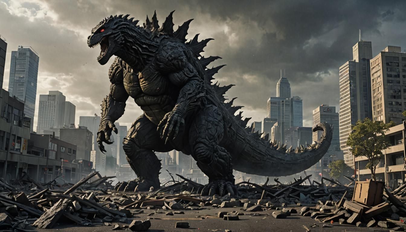 Godzilla's Remains: Dark Fantasy Art