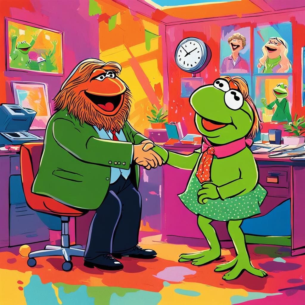 Brian Blessed Meets Kermit and Miss Piggy