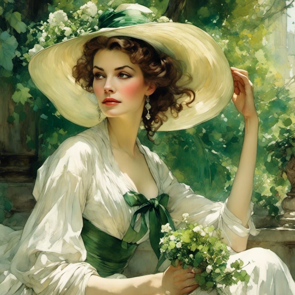 woman in white dress...