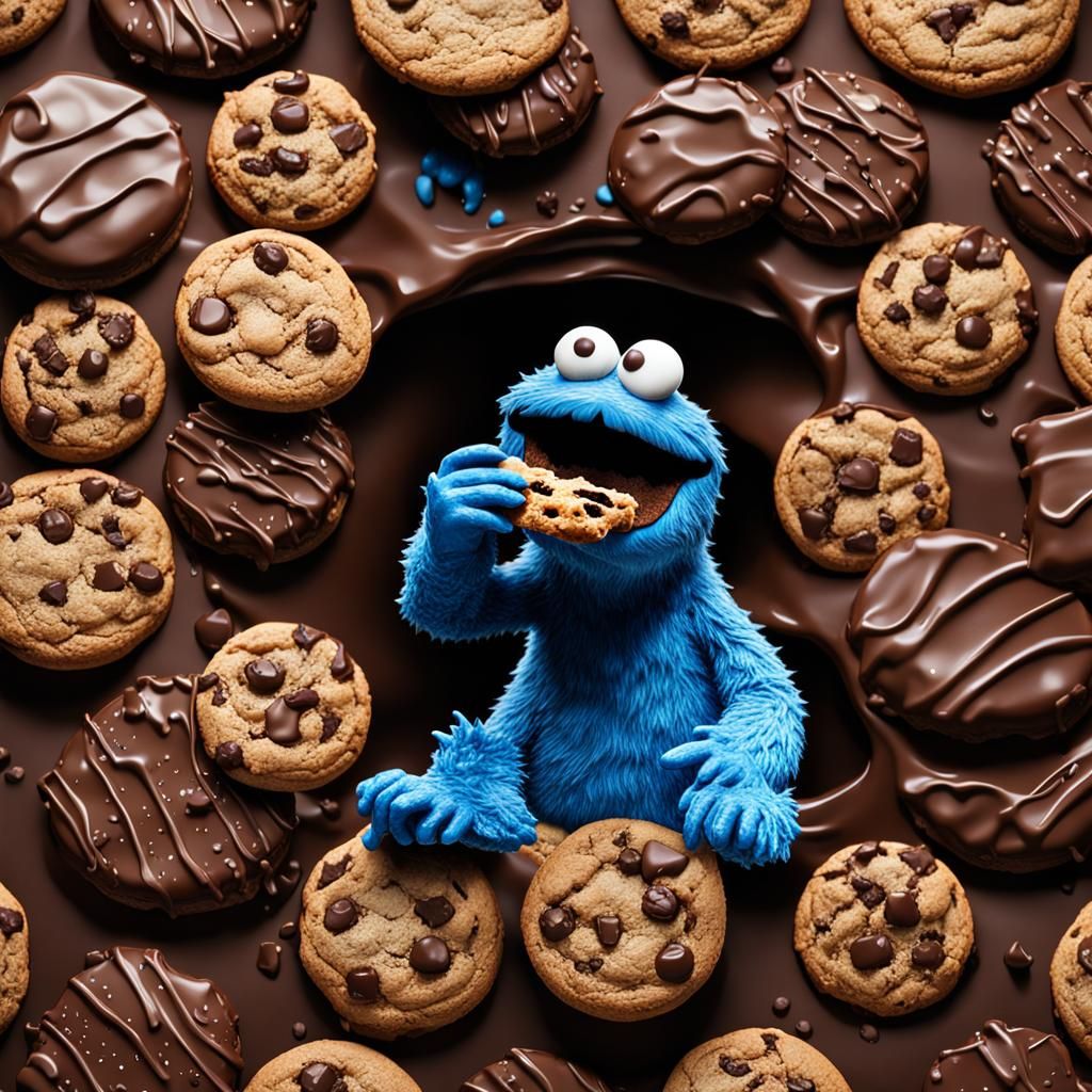 Cookie Monster's Chocolate Cookie Close-Up