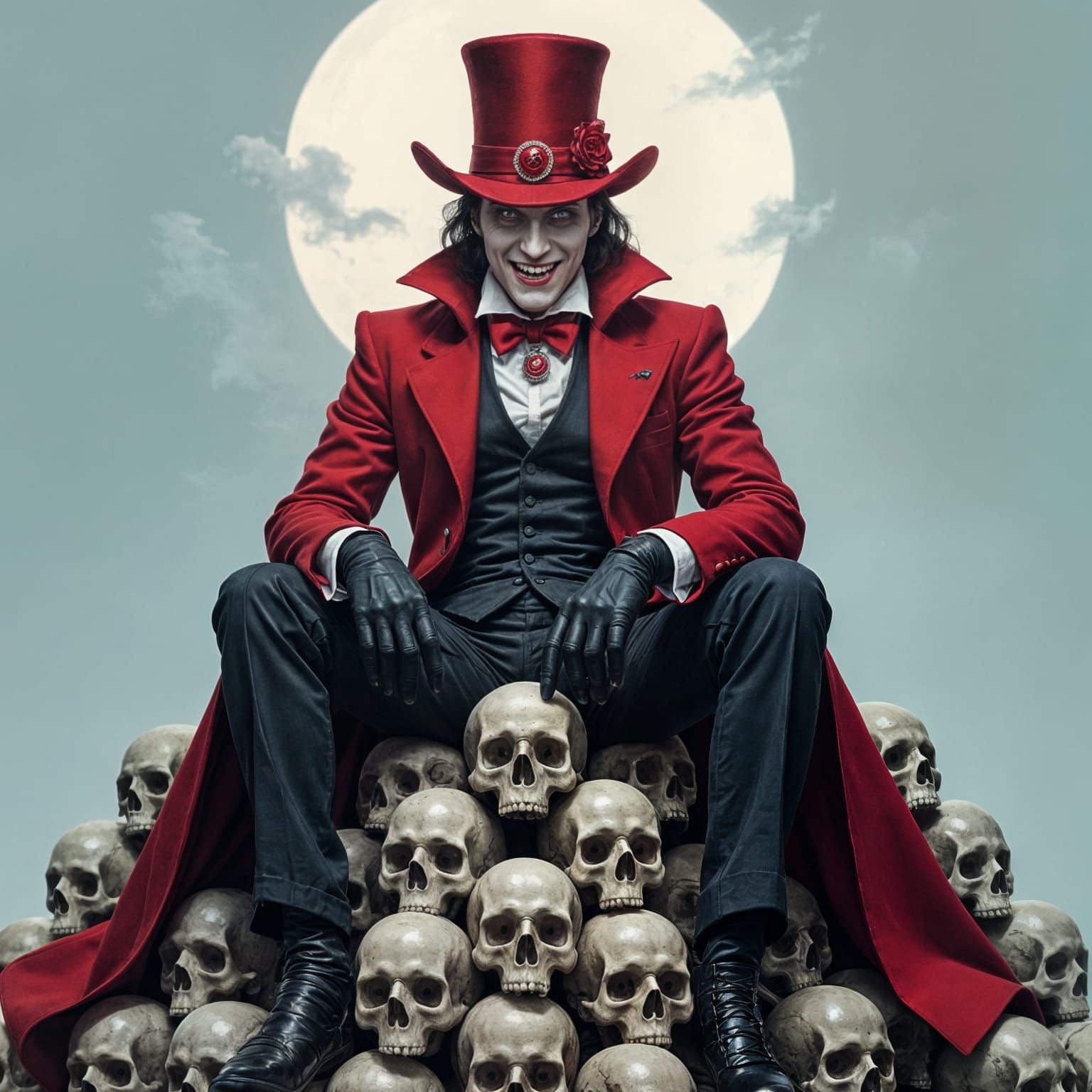 Vampire in Red on Skull Mound