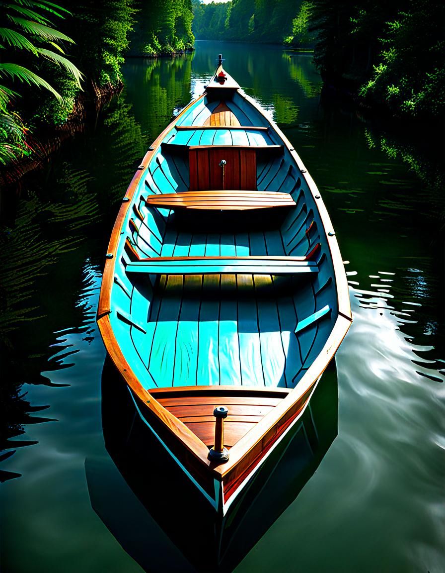 Coffin Shaped Boat Floating on Water