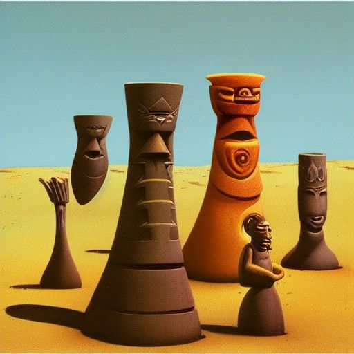 Surreal Tiki Mugs in Roger Dean Style