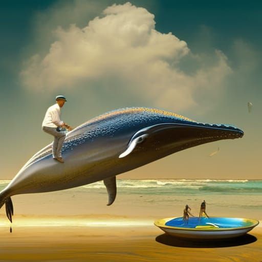 Cowboy Riding the Whale