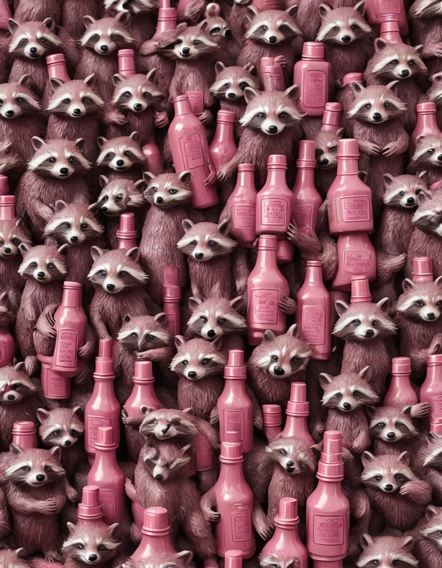 Pink Raccoon Juggling Ketchup Bottles: Intruder of the Year