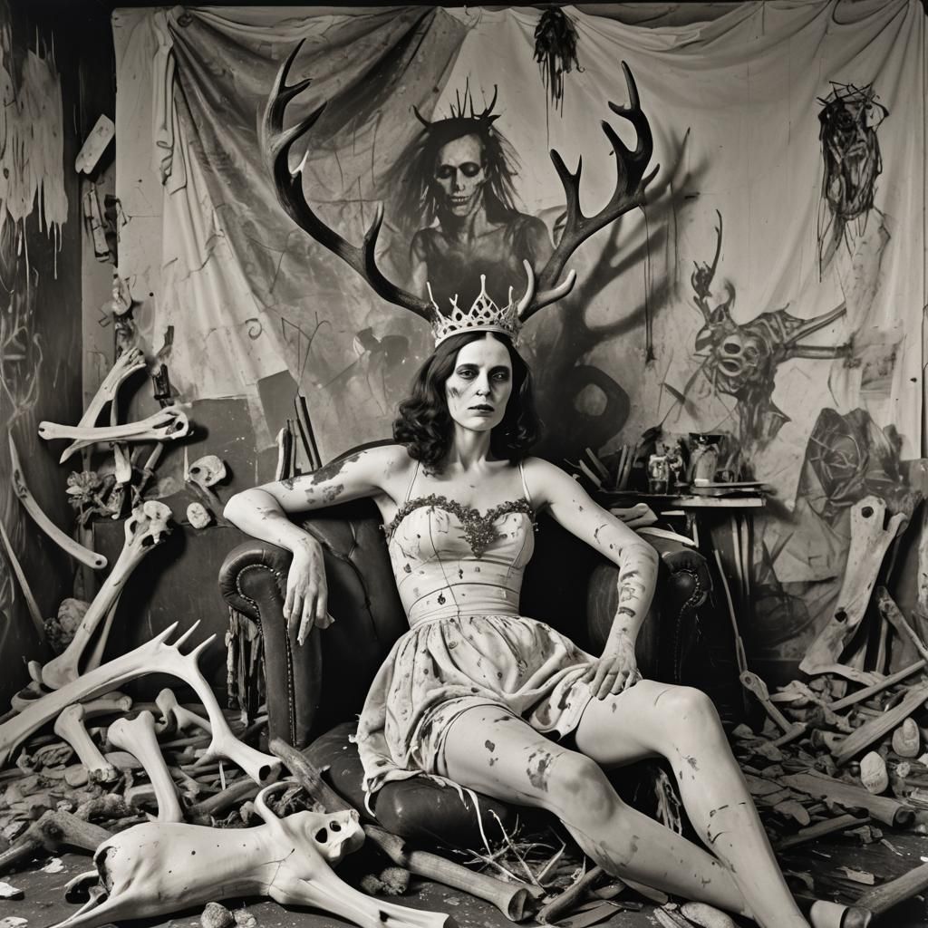 Witkin-esque Artist in Studio: Deformed Woman Portrait