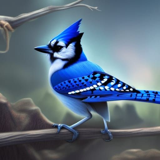 Detailed Blue Jay Matte Painting in Unreal Engine