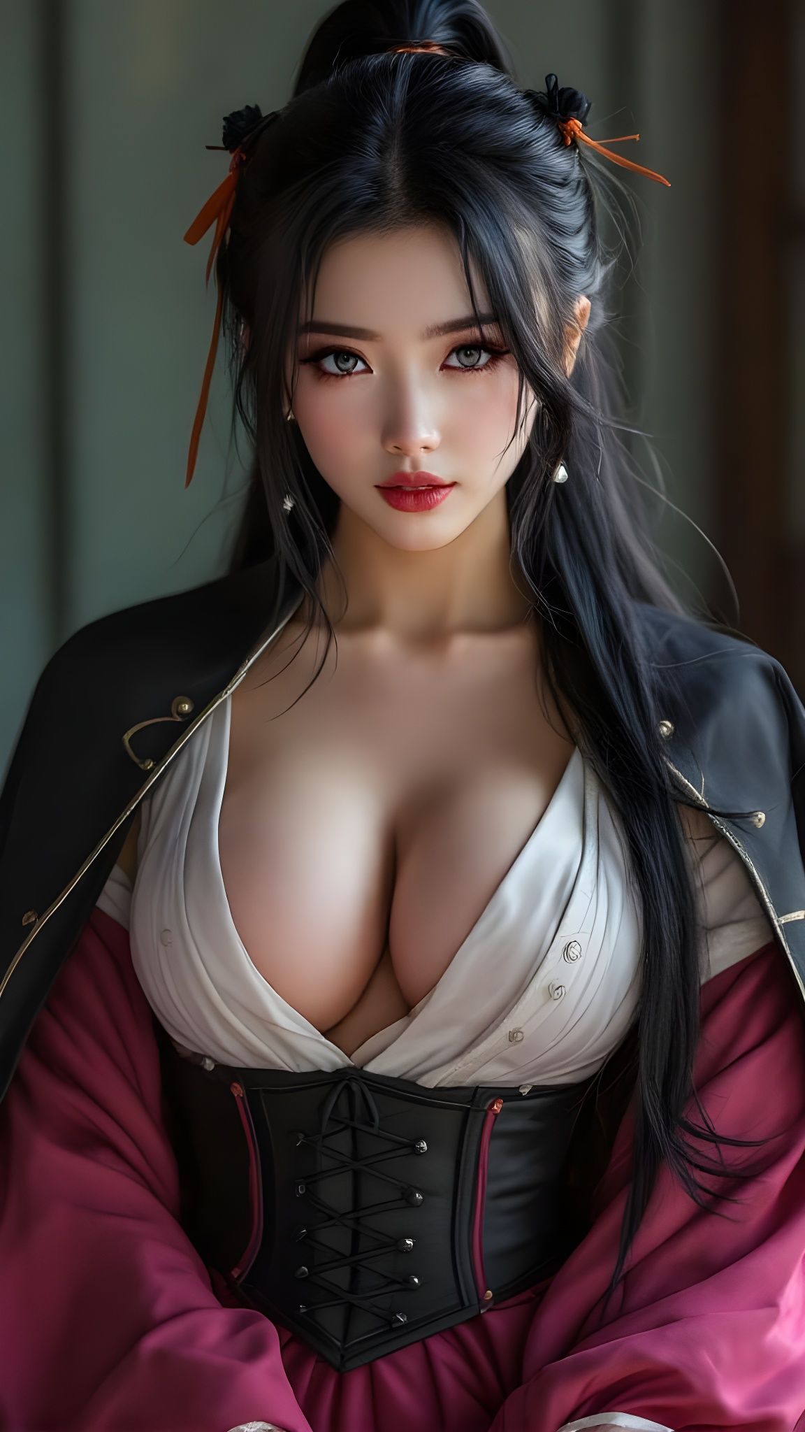 Akeno Himejima Portrait in Kuoh Academy Uniform