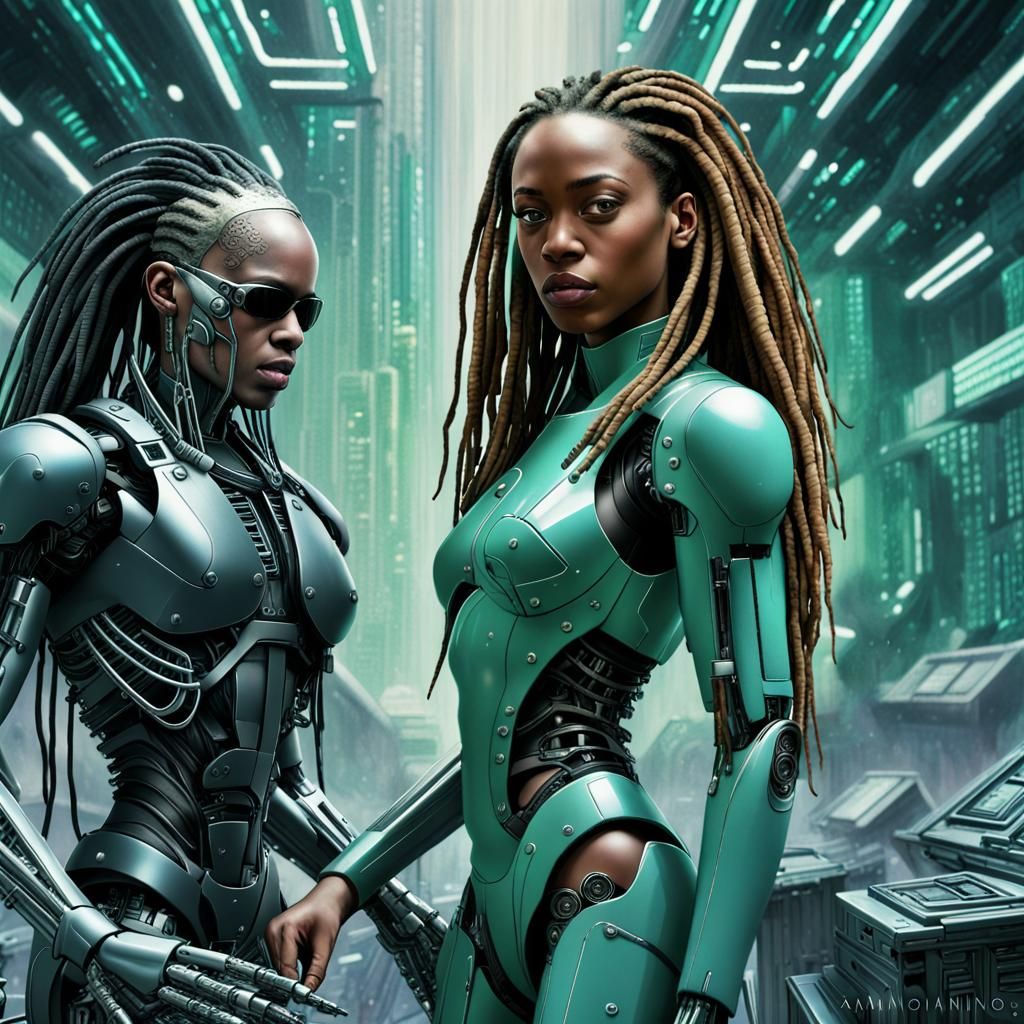 Epic Matrix Battle with Futuristic Robotic Environment