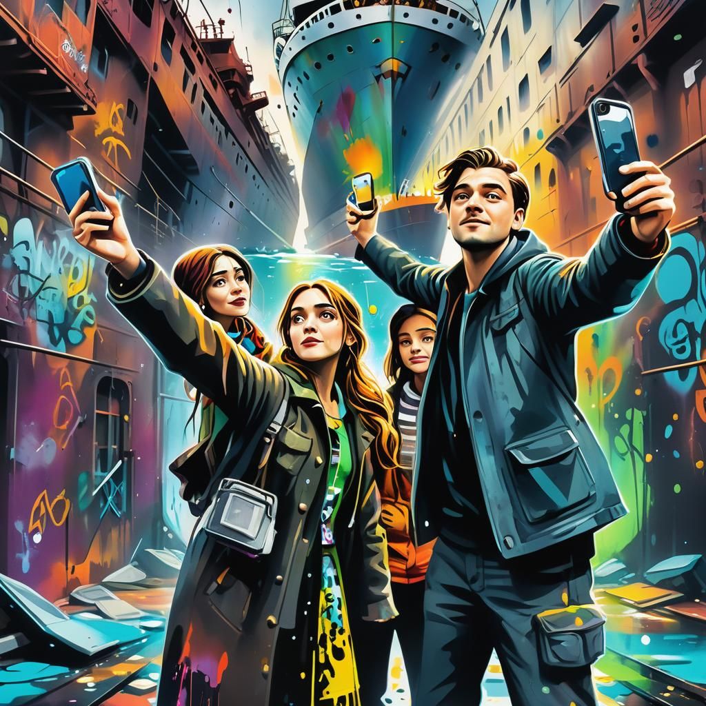 Jack and Rose Selfie on Sinking Titanic