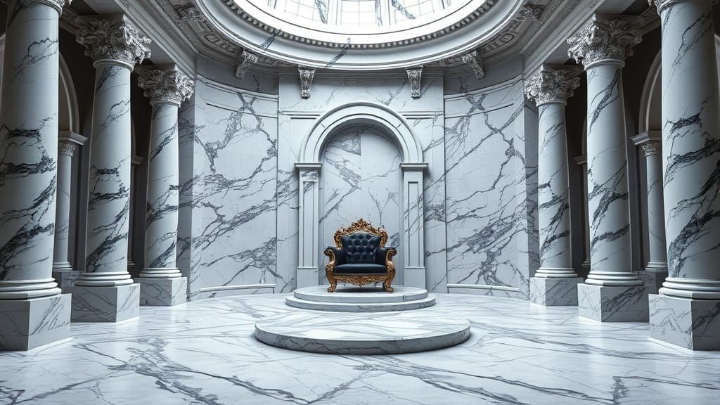 Elegant Marble Throne Room in Classical Style