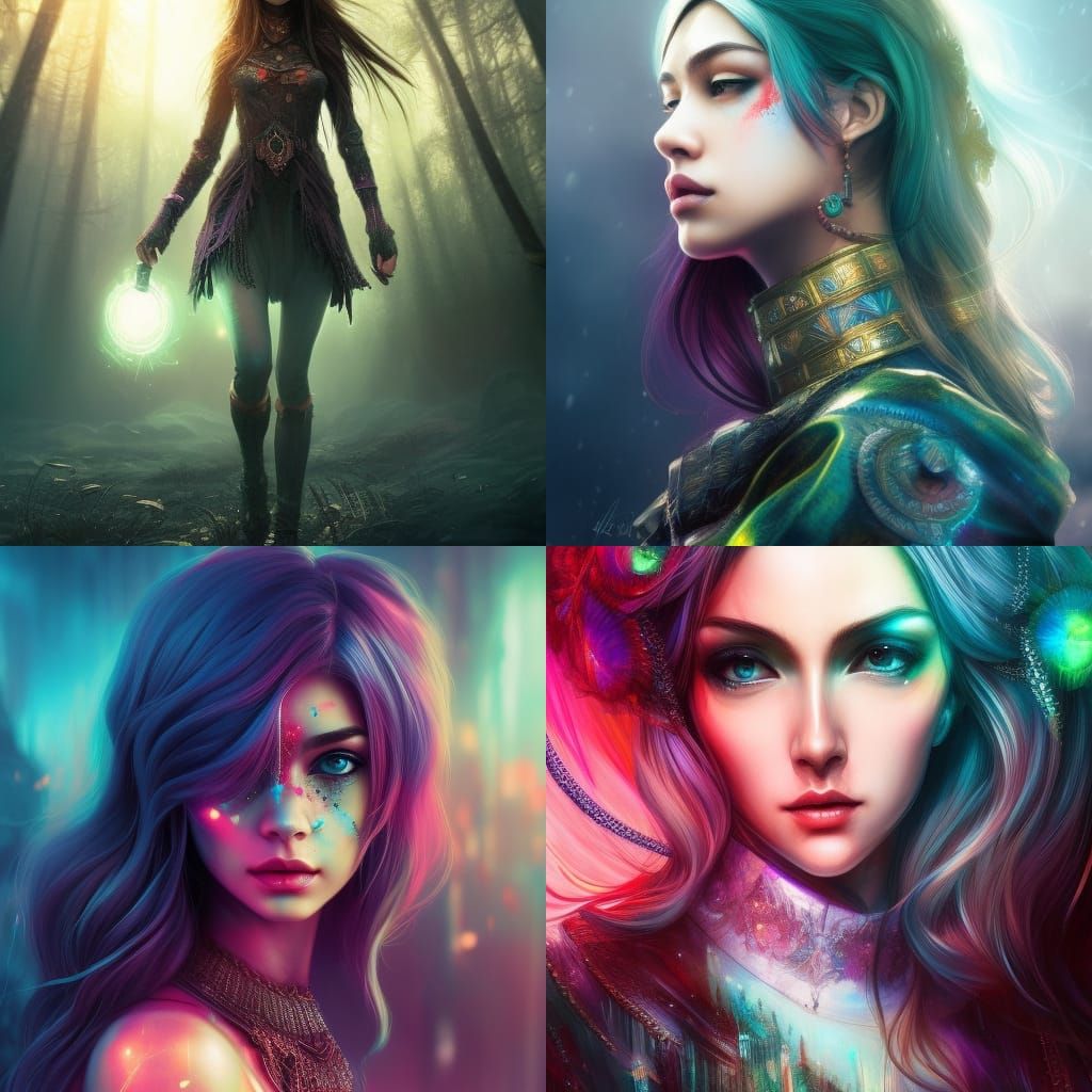 Aurora Skirt Girl: Cyberpunk Portrait in 8K