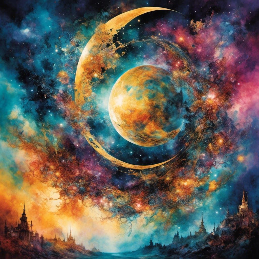 Colorful Nebula in Deep Space