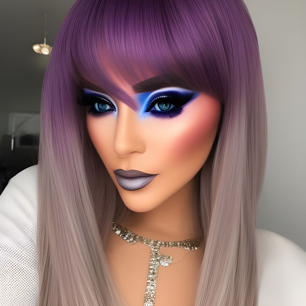 Blonde Makeup Influencer Portrait in Hyperdetailed Style