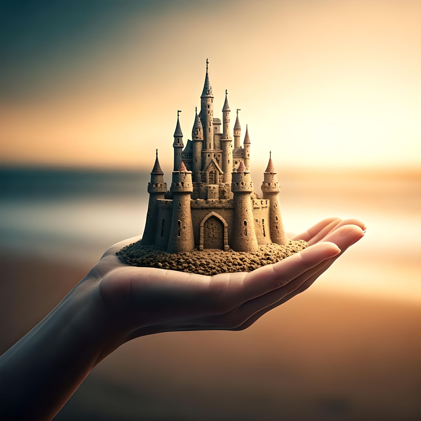Sandcastle in Palm: Epic Digital Matte Painting