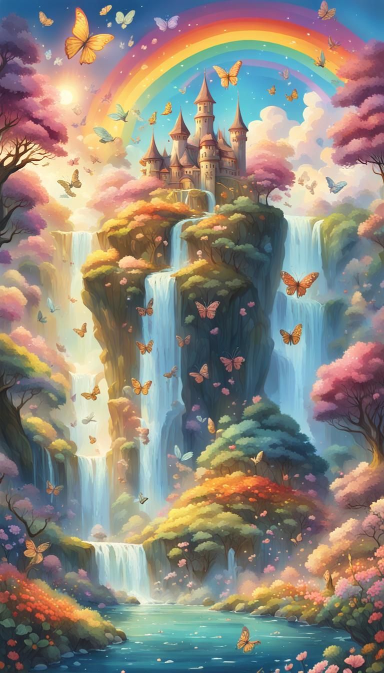 Fairies and Butterflies in Rainbow Fairyland