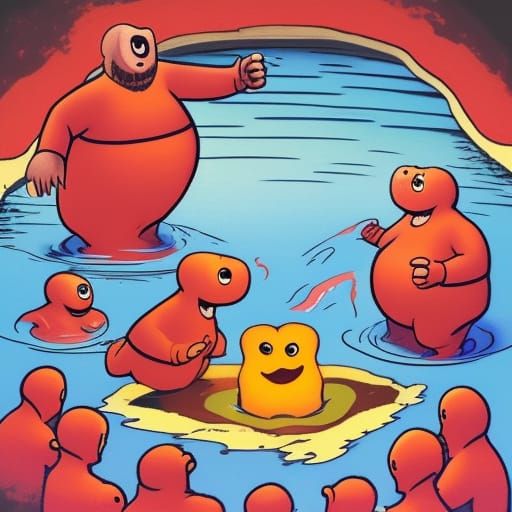 Kool-Aid Man baptizing the heathens