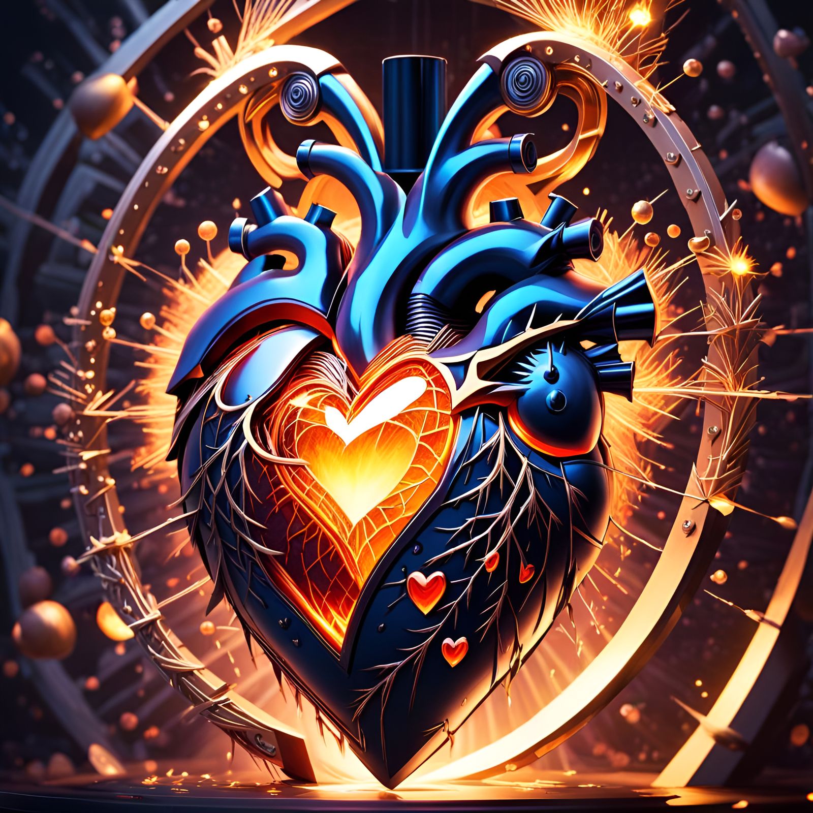 Complex Anatomical Heart with Sparks