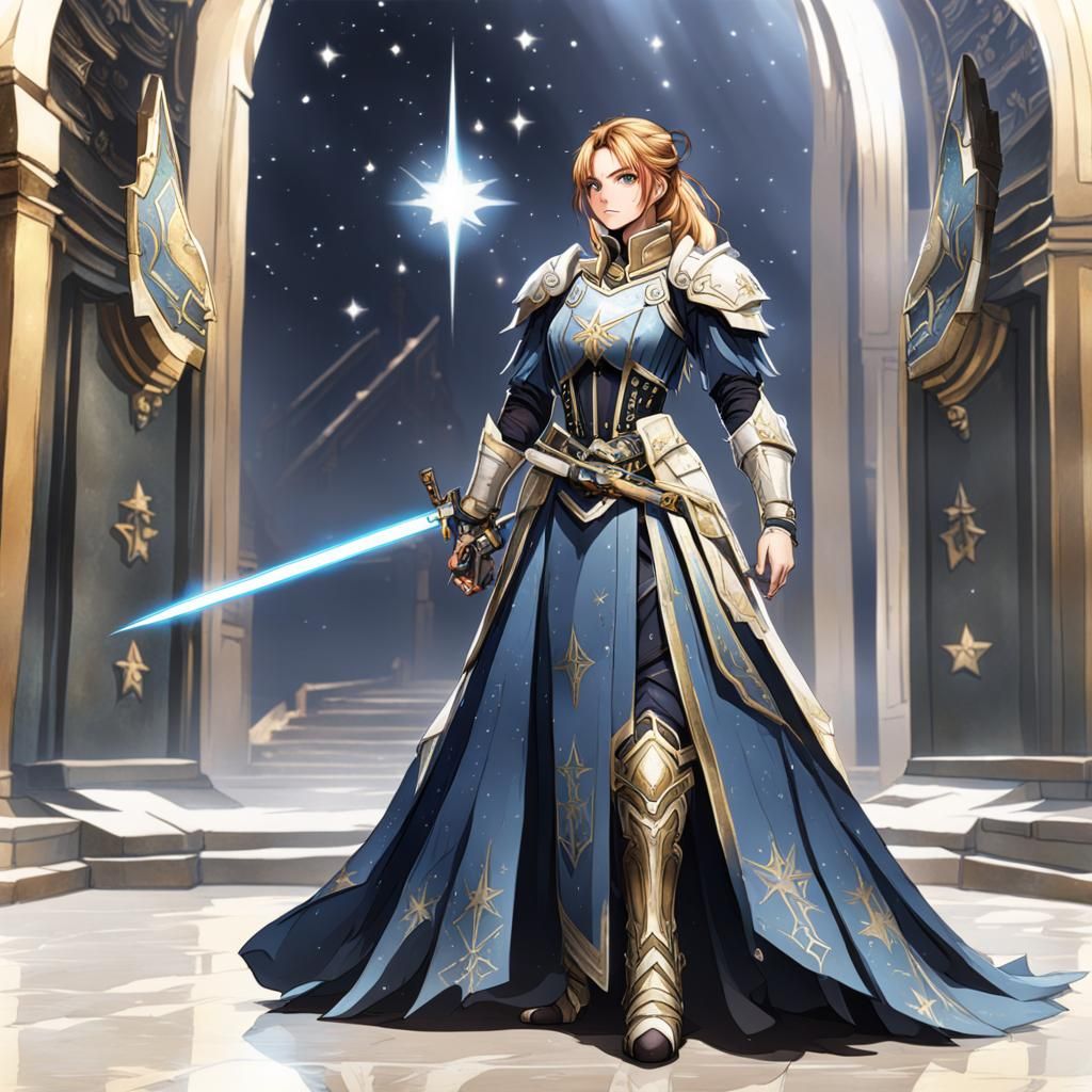 Starlight Combat Dress: A Digital Maiden's Armor
