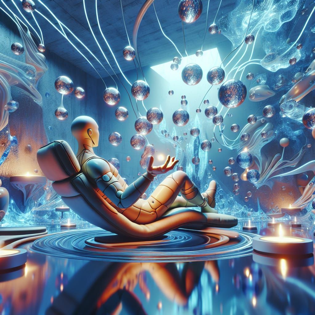 Whimsical Humanoids Floating in Glitchcore Luxury