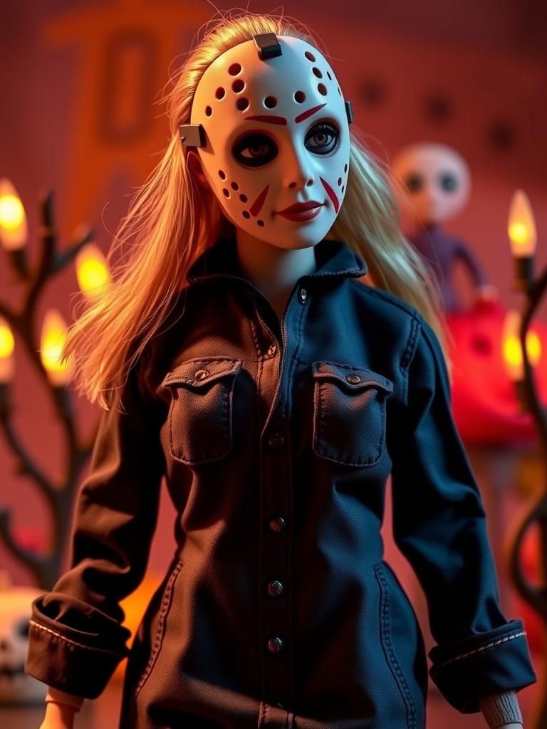 Scary Barbie as Jason: Halloween Vignette